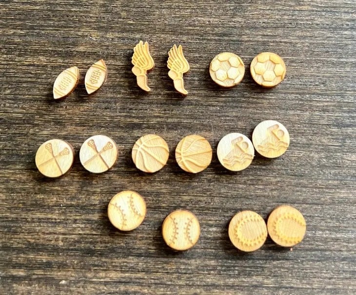 FLEURISH Sports Stud Earrings: