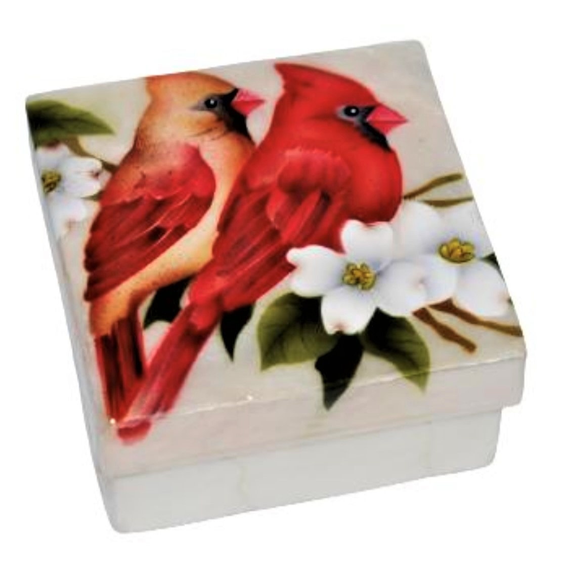 FLEURISH Cardinal Couple Capiz Box