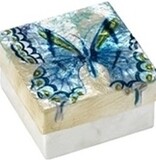 FLEURISH Light Blue Butterfly Capiz Box