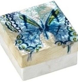 FLEURISH Light Blue Butterfly Capiz Box