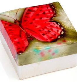 FLEURISH Red Butterfly Capiz Box