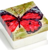 FLEURISH Red & Black Butterfly Capiz Box