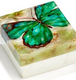 FLEURISH Green Butterfly Capiz Box