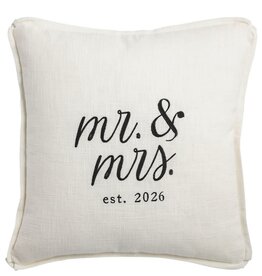 Mudpie Square Mr. & Mrs. 2026 Pillow.