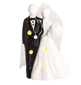 Mudpie Bride & Groom Light-Up Sitter.
