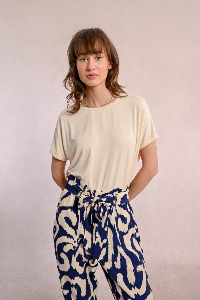 Molly Bracken Cream Ladies Knitted Tee