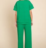 Jodifl Green U-neck Textured Top