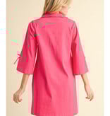 Jodifl Fuchsia Cotton V-Neck Dress