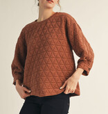 Jodifl Dusty Brick 3/4 Sleeves Textured Top