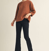 Jodifl Dusty Brick 3/4 Sleeves Textured Top