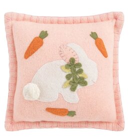 Mudpie Single Bunny Felted Mini Pillow.