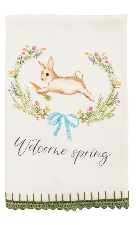 Mudpie Welcome Spring Trim Towels