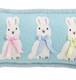 Mudpie Triple Bunny Felted Mini Pillow.