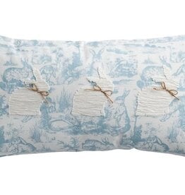Mudpie Lumbar Toile Bunny Pillow.