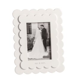 Mudpie Mr. & Mrs. 4x6 Double Scallop Frame.