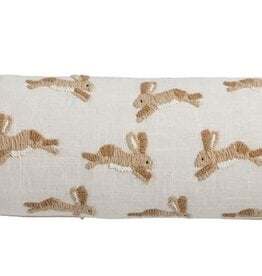 Mudpie Bunny Embroidery Long Pillow.