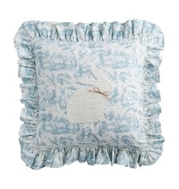 Mudpie Square Toile Bunny Pillow.