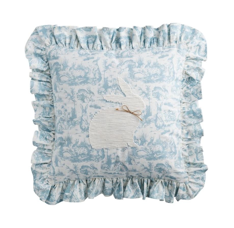 Mudpie Square Toile Bunny Pillow.