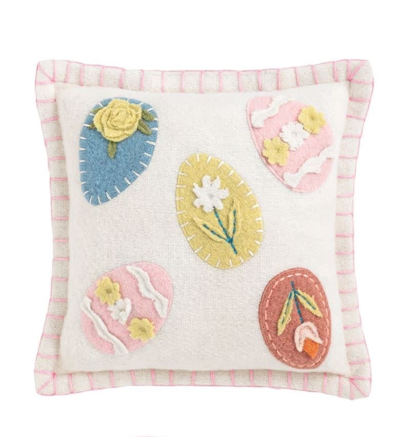 Mudpie Easter Egg Felted Mini Pillow.