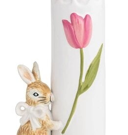 Mudpie White Bow Bunny Bunny Bud Vase.