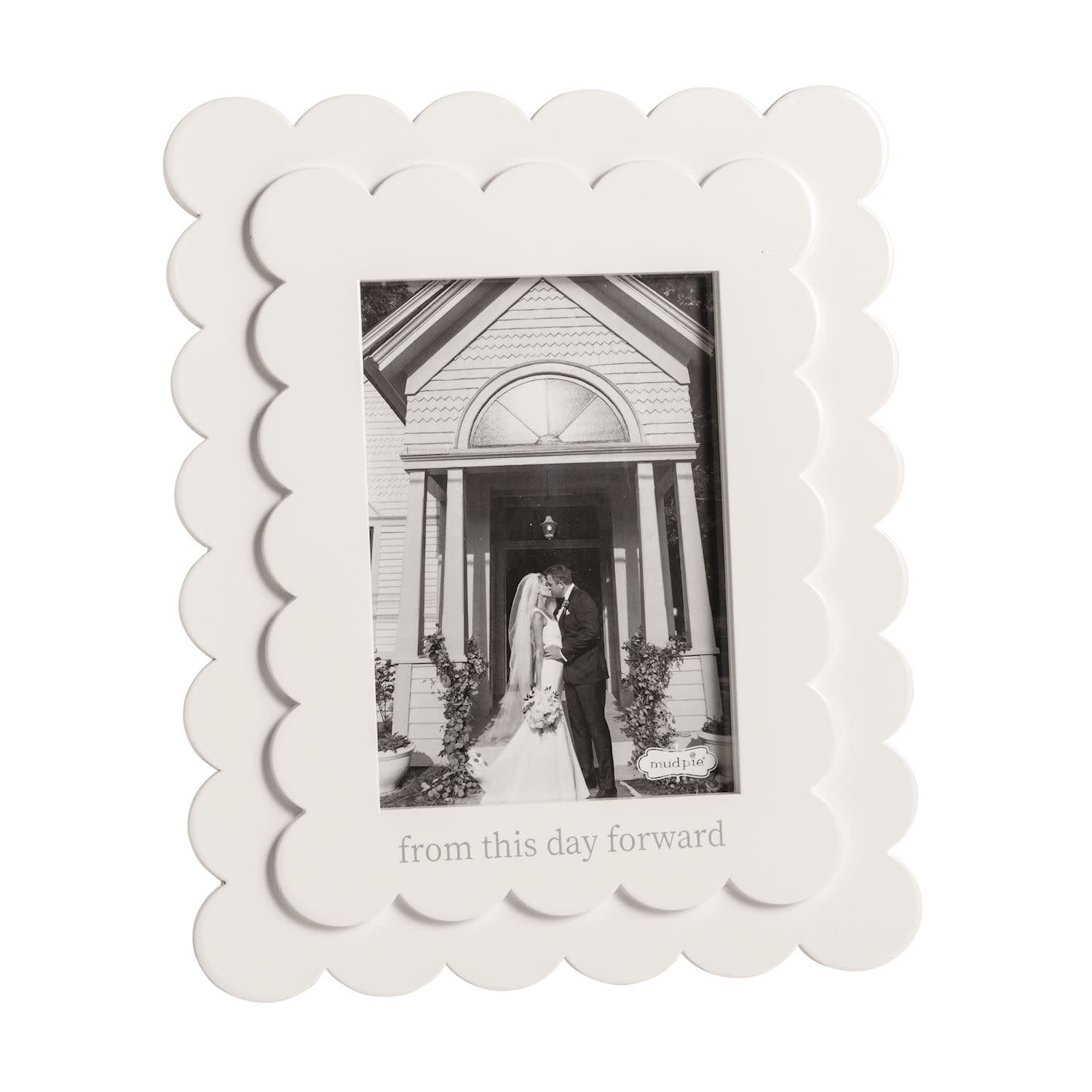 Mudpie This Day Forward 5x7 Double Scallop Frame.