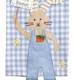 Mudpie Blue Check Bunny Dangle Leg Towel