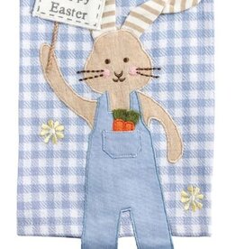 Mudpie Blue Check Bunny Dangle Leg Towel