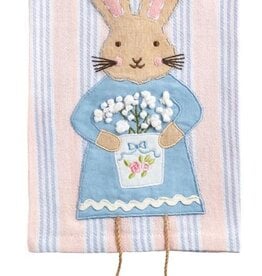 Mudpie Pink Stripe Bunny Dangle Leg Towel