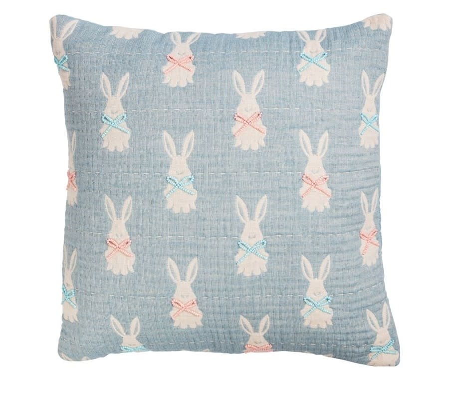Mudpie Bunny Jacquard Pillow.