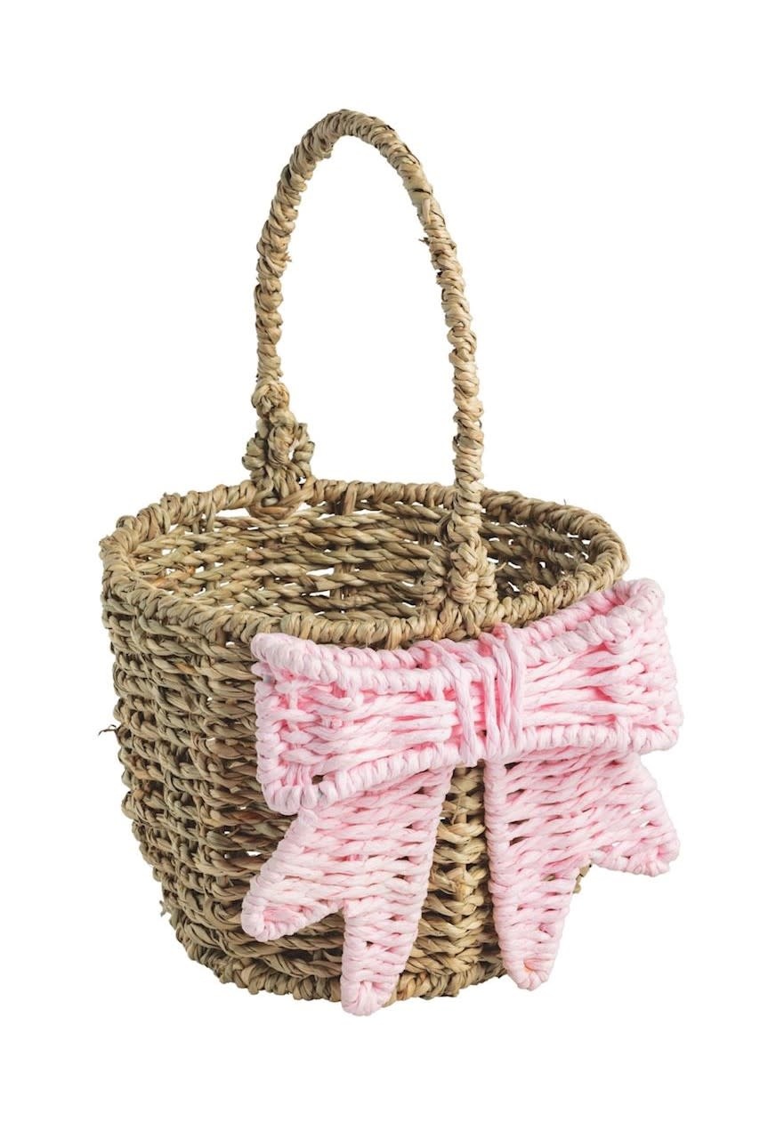 Mudpie Pink Bow Easter Basket.