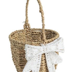 Mudpie White Bow Easter Basket.