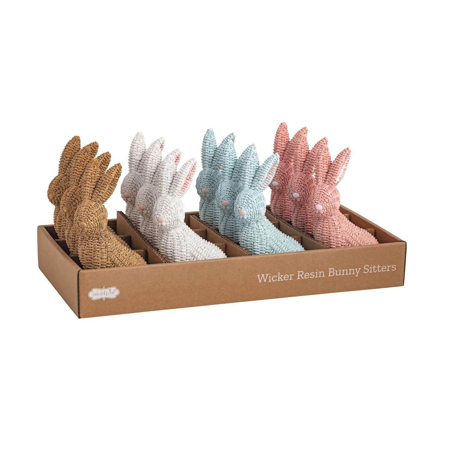 Mudpie Wicker Resin Bunny (choice of 4 colors).
