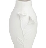 Mudpie Large White Flower Vase.