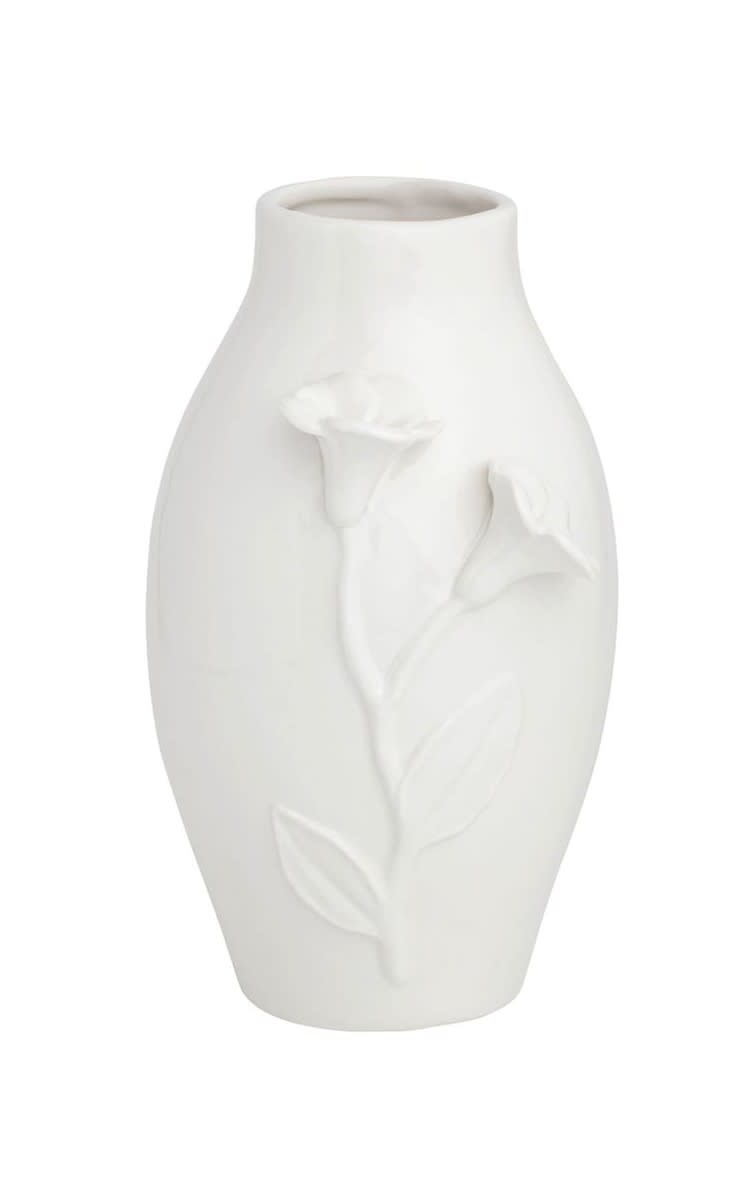 Mudpie Large White Flower Vase.
