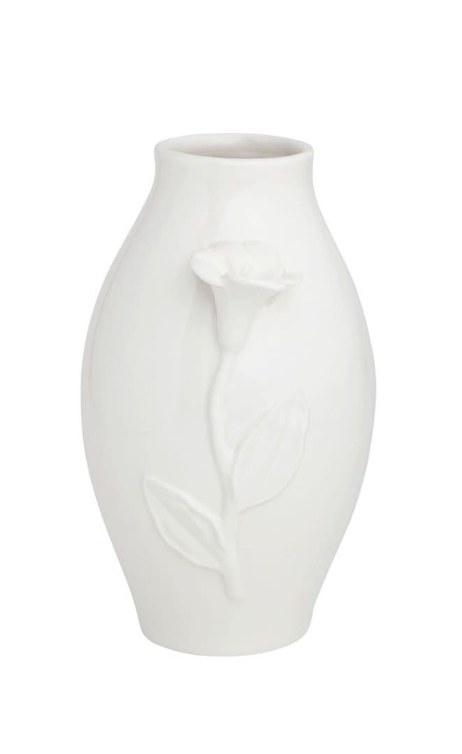 Mudpie Small White Flower Vase.