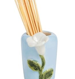 Mudpie Blue Base Flower Toothpick Caddy Set.