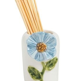 Mudpie Blue Flower Flower Toothpick Caddy Set.