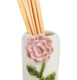 Mudpie Pink Flower Flower Toothpick Caddy Set.