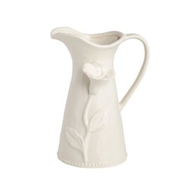 Mudpie White Flower Pitcher.