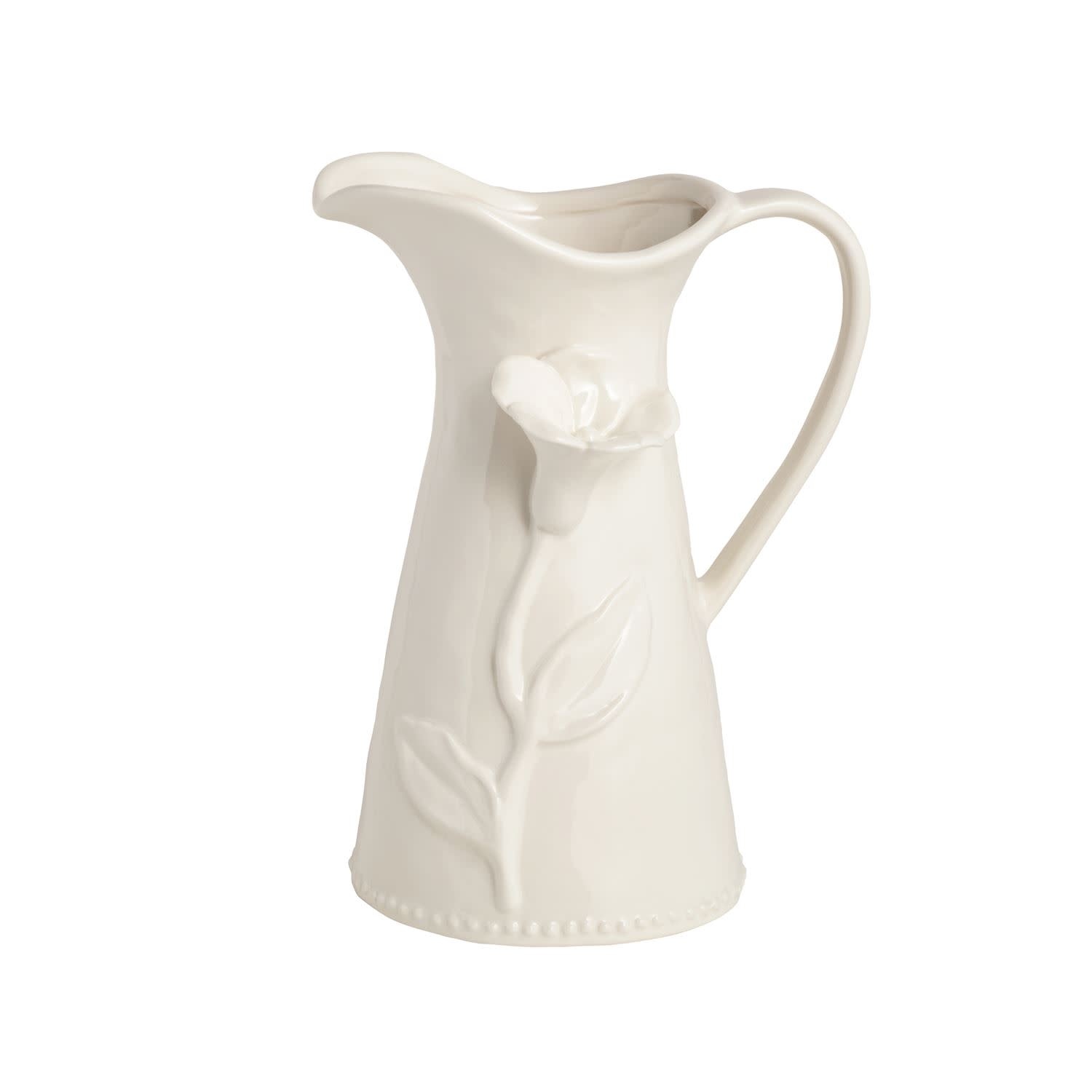 Mudpie White Flower Pitcher.