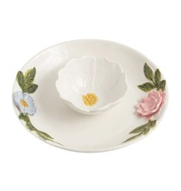 Mudpie Flower Chip & Dip Set.