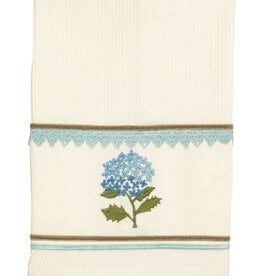 Mudpie Blue Floral Embroidered Waffle Towel.