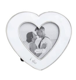 Mudpie I Do Mini Enamel Heart Shaped Frame.