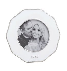 Mudpie Xoxo Mini Enamel Wavy Round Frame.