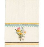Mudpie Yellow Floral Embroidered Waffle Towel.