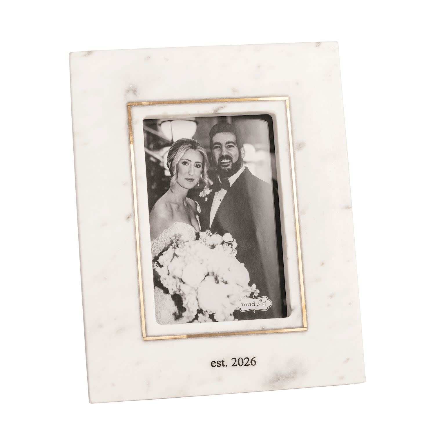 Mudpie Est. 2026 Gold Inlay Marble Frame