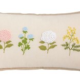 Mudpie Lumbar Floral Embroidery Pillow.