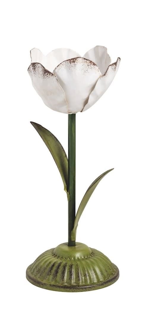 Mudpie Medium Metal Flower Taper Holder.