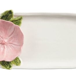 Mudpie Pink Flower Everything Plate.