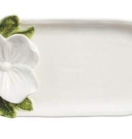 Mudpie White Flower Everything Plate.